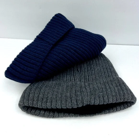 BEN SHERMAN, 2 PACK BEANIE SET, THERMAL PLUSH LINING UNISEX, ONE SIZE,GREY, NAVY - Picture 9 of 15